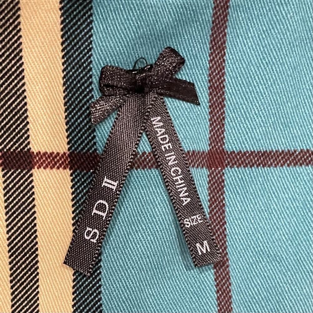 SD II Plaid Mini Skirt Pleated Teal Cream Black Size M Anime Cosplay Clueless - Picture 5 of 13